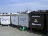 Glass recycling bins
