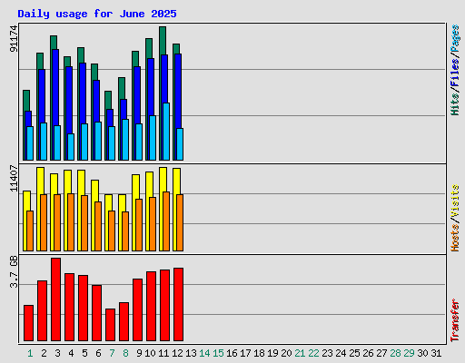 Daily usage for June 2025
