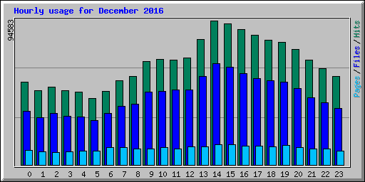 Hourly usage for December 2016