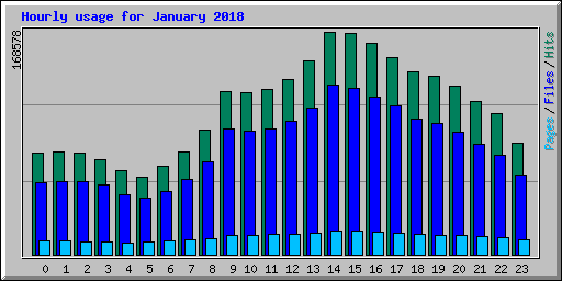 Hourly usage for January 2018