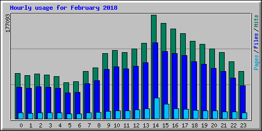 Hourly usage for February 2018