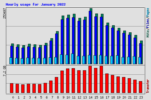 Hourly usage for January 2022