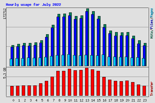 Hourly usage for July 2022