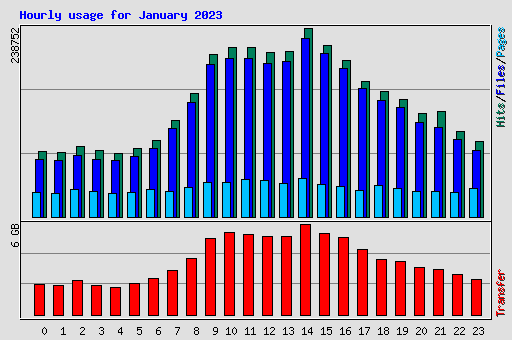 Hourly usage for January 2023