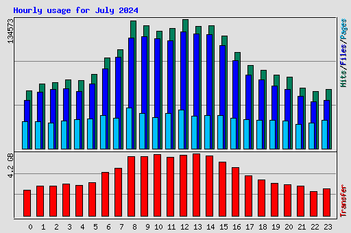 Hourly usage for July 2024